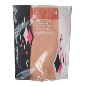 Vintage First Quality Seamless Mesh Nylon Stockings Size 9 1/2